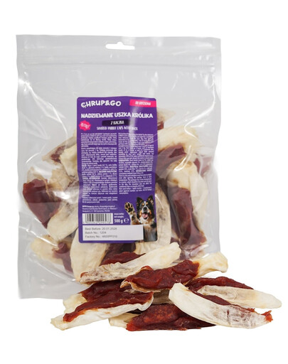 CHRUP&GO Nadziewane uszka królika 500 g przysmak dla psa