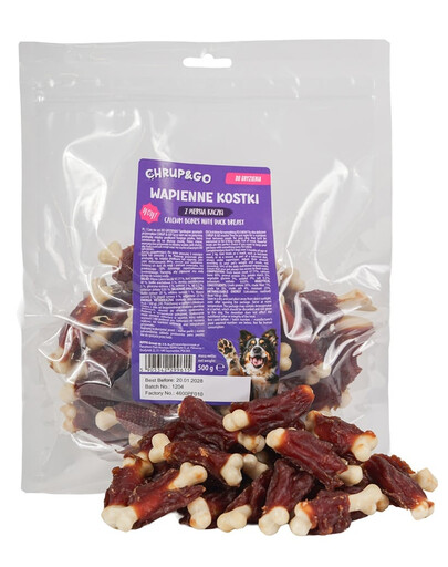 CHRUP&GO Wapienne kostki z piersią kaczki 500 g przysmak dla psa