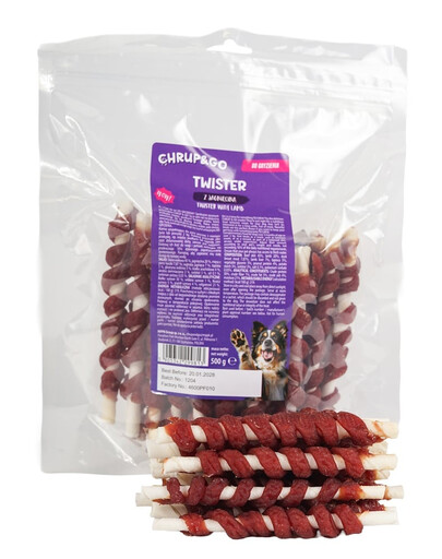 CHRUP&GO Twister z jagnięciną 500 g przysmak dla psa