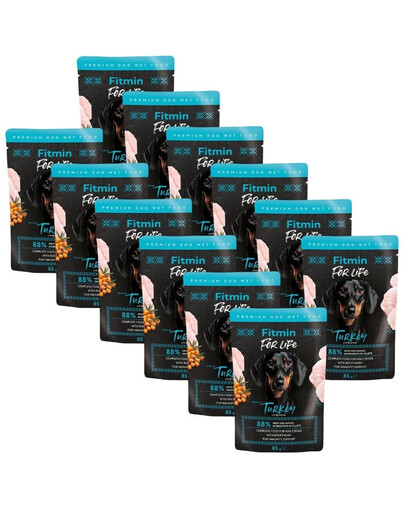 FITMIN For Life Dog Adult Turkey 12x85 g indyk z rokitnikiem w sosie