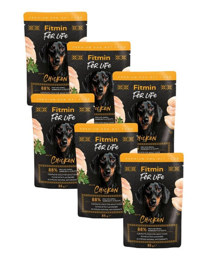 FITMIN For Life Dog Adult Chicken 6x85 g kurczak z ziołami w sosie