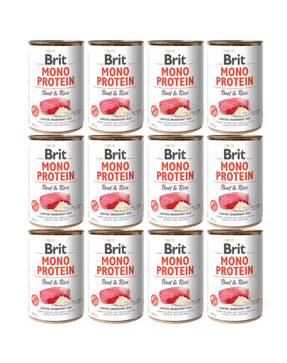 BRIT Mono Protein Beef & Rice 12x400 g monoproteinowa karma wołowina i ryż