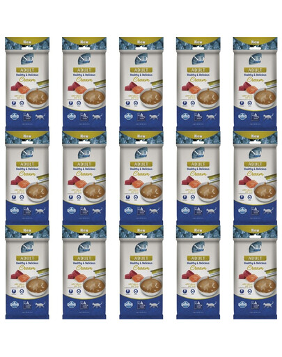 FARMINA N&D Ocean Cat Creamy Salmon and Tuna 15x60 g z łososiem i tuńczykiem, kremowy przysmak dla kotów