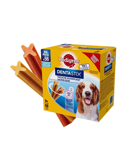 PEDIGREE DentaStix (średnie rasy) przysmak dentystyczny dla psów 56 szt. - 8x180g