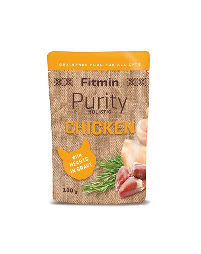 FITMIN Purity Cat Chicken 100 g mokra karma z kurczakiem i sercami dla kotów