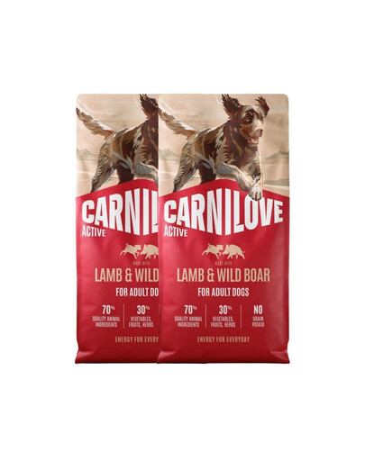 CARNILOVE Active Dog Lamb and Wild Boar Adult 2x12 kg jagnięcina i dzik, dla dorosłych psów