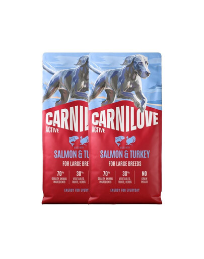 CARNILOVE Active Dog Salmon & Turkey Adult Large Breeds 2x12 kg łosoś i indyk, dla dorosłych psów dużych ras