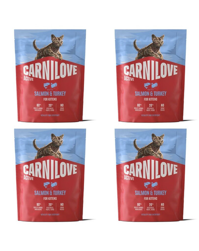 CARNILOVE Active Cat Salmon and Turkey for Kittens 4x400 g łosoś i indyk, dla kociąt wszystkich ras