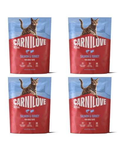 CARNILOVE Active Cat Salmon and Turkey Adult 4x400 g łosoś i indyk, dla wszystkich kotów dorosłych