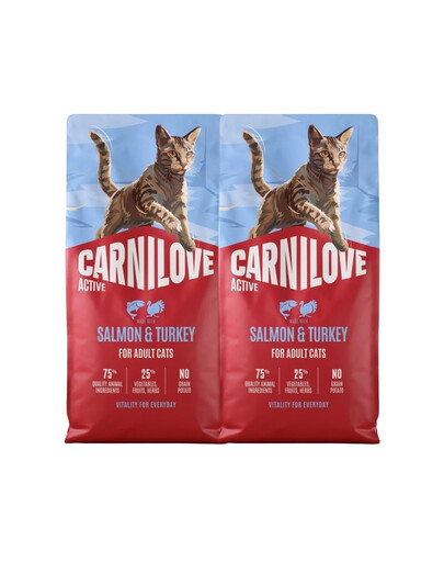 CARNILOVE Active Cat Salmon and Turkey Adult 2x6 kg łosoś i indyk, dla wszystkich kotów dorosłych