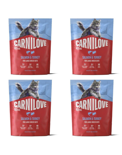 CARNILOVE Active Cat Salmon and Turkey Adult Large 4x400 g łosoś i indyk, dla kotów dużych ras