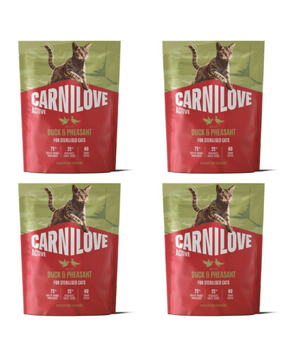 CARNILOVE Active Cat Duck and Pheasant Sterilised 4x400 g kaczka i bażant, dla kotów sterylizowanych