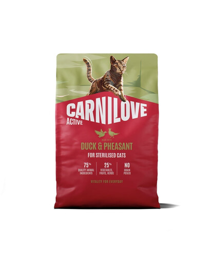 CARNILOVE Active Cat Duck and Pheasant Sterilised 2 kg kaczka i bażant, dla kotów sterylizowanych