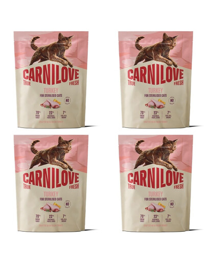 CARNILOVE True Fresh Cat Turkey Sterilised 4x400 g indyk, dla kotów po sterylizacji