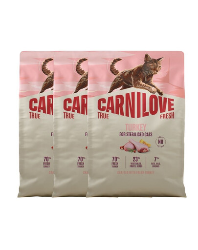 CARNILOVE True Fresh Cat Turkey Sterilised 3x2 kg indyk, dla kotów po sterylizacji