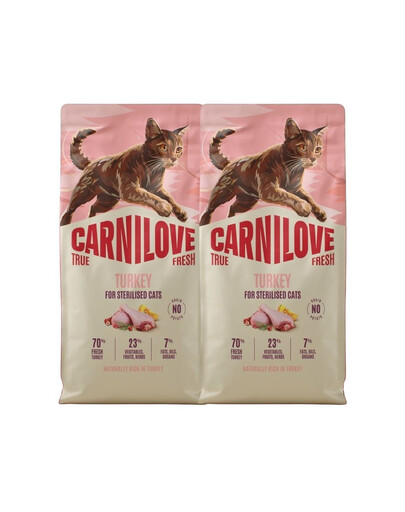 CARNILOVE True Fresh Cat Turkey Sterilised 2x6 kg indyk, dla kotów po sterylizacji