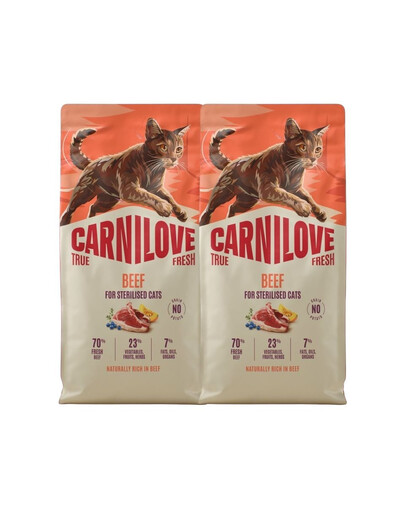 CARNILOVE True Fresh Cat Beef Sterilised 2x6 kg wołowina, dla kotów po sterylizacji