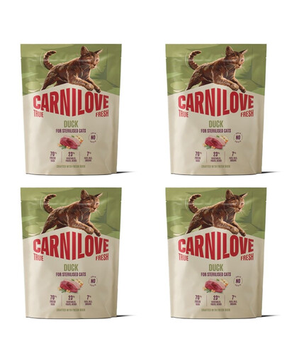 CARNILOVE True Fresh Cat Duck Sterilised 4x400 g kaczka, dla kotów po sterylizacji