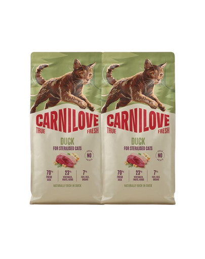 CARNILOVE True Fresh Cat Duck Sterilised 2x6 kg kaczka, dla kotów po sterylizacji