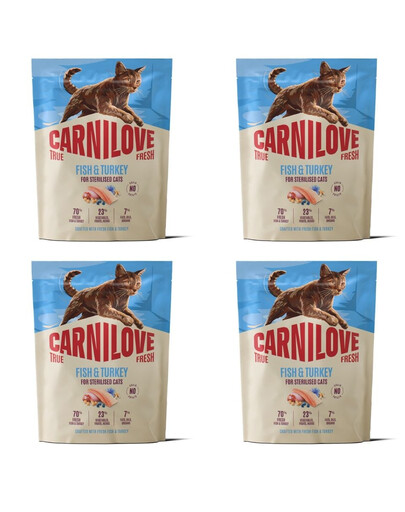 CARNILOVE True Fresh Cat Fish and Turkey Sterilised 4x400 g ryba i indyk, dla kotów po sterylizacji