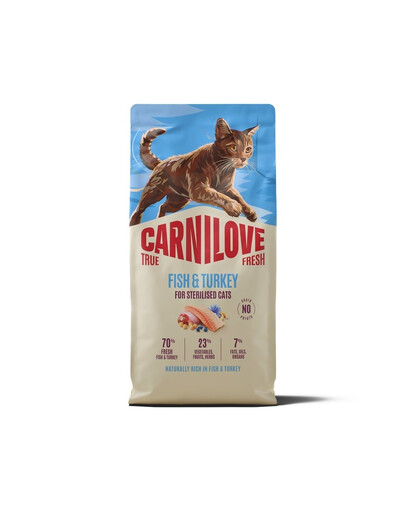CARNILOVE True Fresh Cat Fish and Turkey Sterilised 6 kg ryba i indyk, dla kotów po sterylizacji