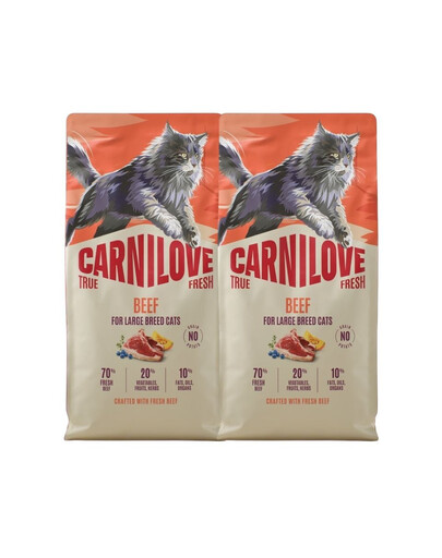 CARNILOVE True Fresh Cat Beef Adult Large 2x6 kg wołowina, dla kotów dużych ras