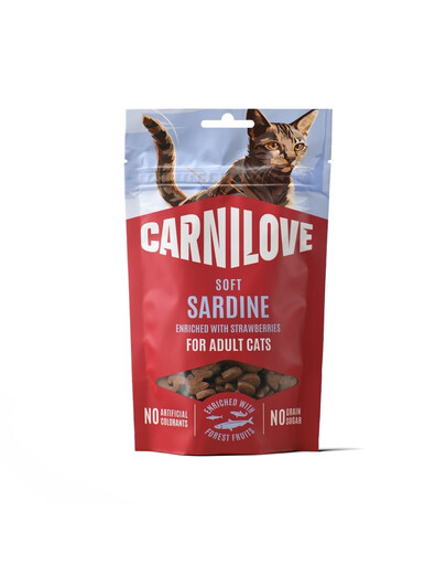 CARNILOVE Soft Snack Cat Sardine 50 g z sardynką i truskawkami, miękkie przysmaki dla kotów