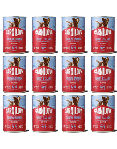 CARNILOVE Dog Can Turkey and Salmon Puppies 12x400g pasztet z indykiem i łososiem dla szczeniąt