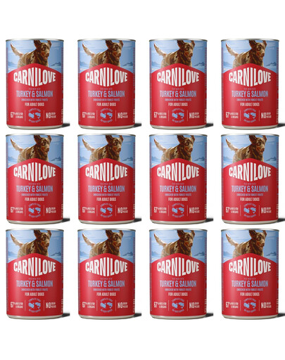 CARNILOVE Dog Can Turkey and Salmon 12x400g pasztet z indykiem i łososiem dla dorosłych psów