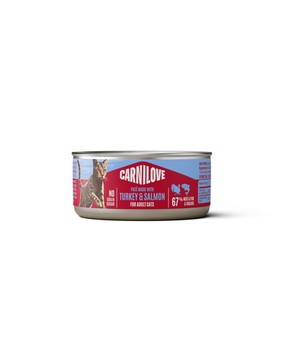 CARNILOVE Cat Can Paté Turkey and Salmon 100 g z indykiem i łososiem, pasztet dla kotów