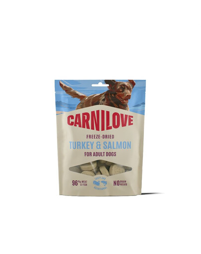 CARNILOVE Dog Freeze Dried Turkey and Salmon 60g liofilizowane przysmaki z indykiem i łososiem dla psów