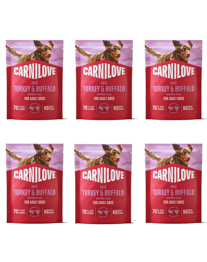 CARNILOVE Dog Pouch Turkey and Buffalo 6x300g karma mokra indyk i bawół dla dorosłych psów