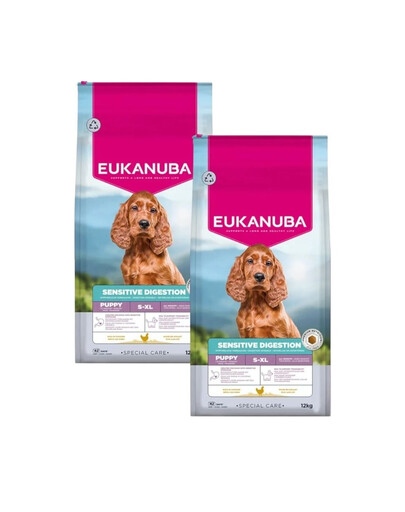 EUKANUBA Special Care Puppies with Sensitive Digestion 2x12 kg karma dla szczeniaków z wrażliwym układem pokarmowym