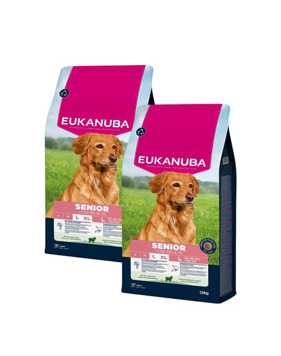 EUKANUBA Senior Large Breeds Lamb Rice 2x12 kg sucha karma dla starszych psów ras dużych bogata w jagnięcinę i ryż
