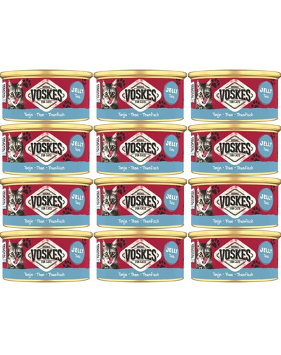 VOSKES Jelly Tuna 12x85 g 100% tuńczyk w galaretce, karma uzupełniająca dla kota