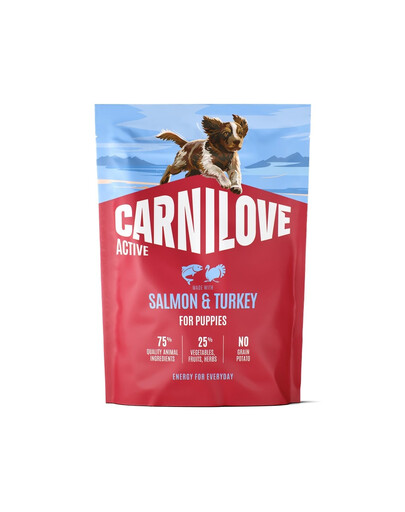 CARNILOVE Active Dog Salmon & Turkey Puppies 1,5 kg łosoś i indyk, dla dorastających szczeniąt