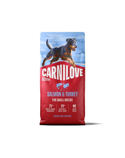 CARNILOVE Active Dog Salmon & Turkey Adult Small Breeds 12 kg łosoś i indyk, dla dorosłych psów małych ras