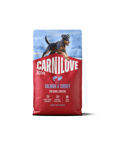 CARNILOVE Active Dog Salmon & Turkey Adult Small Breeds 4 kg łosoś i indyk, dla dorosłych psów małych ras