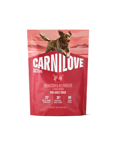 CARNILOVE Active Dog Venision and Reindeer Adult 1,5kg dziczyzna, renifer i dzik, dla dorosłych psów
