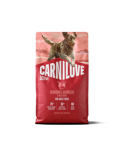 CARNILOVE Active Dog Venision and Reindeer Adult 4 kg dziczyzna, renifer i dzik, dla dorosłych psów