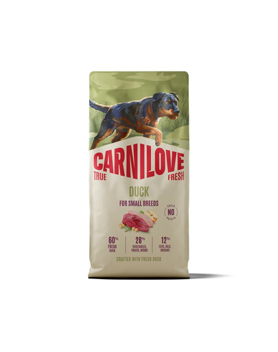 CARNILOVE True Fresh Dog Duck Adult Small Breeds 12 kg sucha karma ze świeżą kaczką dla dorosłych psów małych ras
