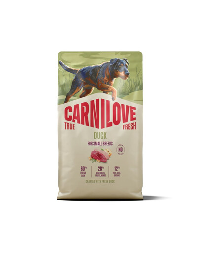 CARNILOVE True Fresh Dog Duck Adult Small Breeds 4 kg sucha karma ze świeżą kaczką dla dorosłych psów małych ras