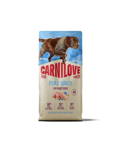 CARNILOVE True Fresh Dog Fish and Turkey Adult 12 kg sucha karma świeża ryba i indyk dla dorosłych psów