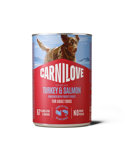 CARNILOVE Dog Can Turkey and Salmon 400g pasztet z indykiem i łososiem dla dorosłych psów