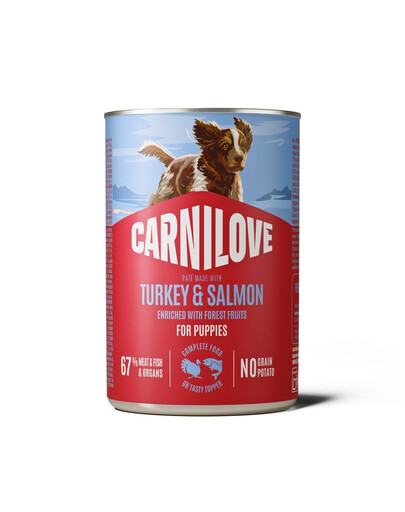 CARNILOVE Dog Can Turkey and Salmon Puppies 400g pasztet z indykiem i łososiem dla szczeniąt