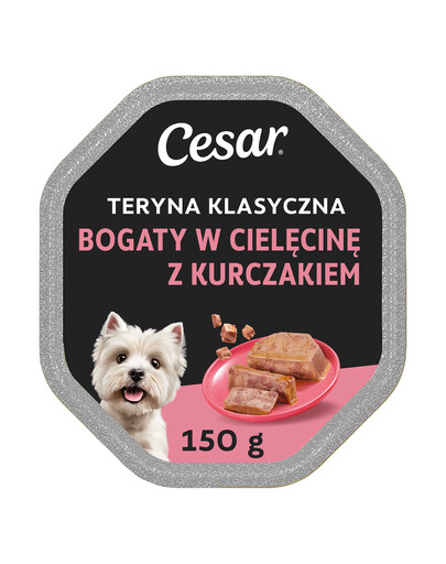 CESAR Klassikaline pasteet vasika- ja kanatükkidega 150 g – täisväärtuslik märgtoit täiskasvanud koertele