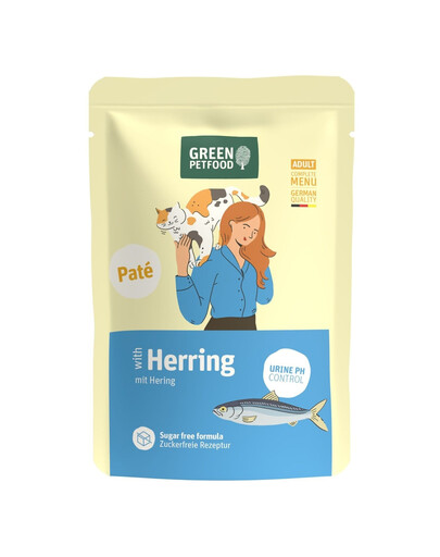 GREEN PETFOOD Cat Paté with Herring 85 g ze śledziem, pasztet dla kotów