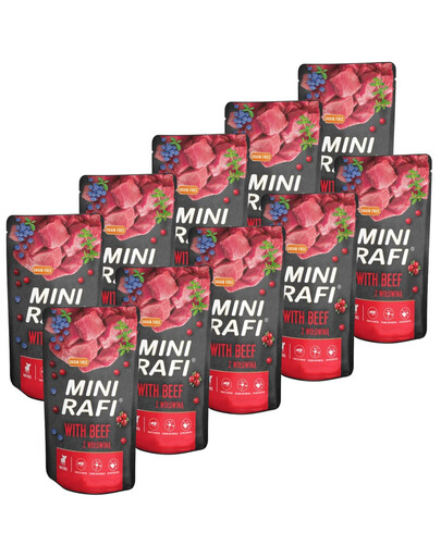 RAFI Mini z wołowiną 10x150 g mokra karma dla psów małych ras