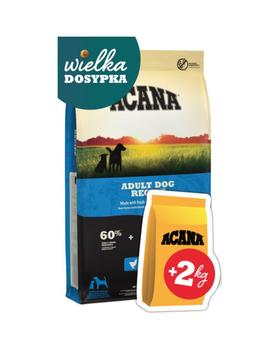 ACANA Adult Dog Recipe Chicken 11.4 kg + 2kg karmy GRATIS! sucha karma dla psa