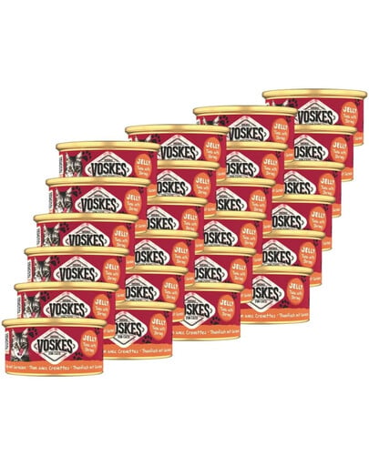 VOSKES Jelly Tuna with Shrimp 24x85 g100% tuńczyk z krewetką w galaretce, karma uzupełniająca dla kota